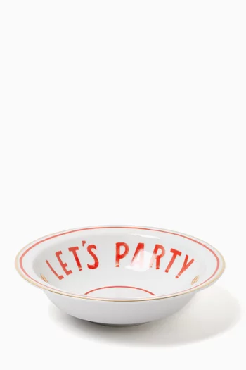 Let's Party Bowl in Porcelain
