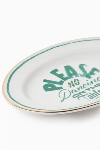 Large No Dancing Platter in Porcelain