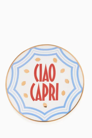 طبق مزين بعبارة Ciao Capri بورسلين