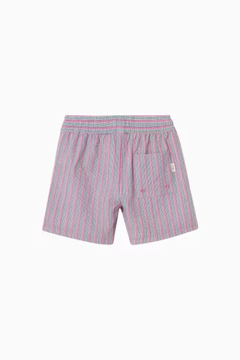 Stan Striped Swim Shorts in Seersucker