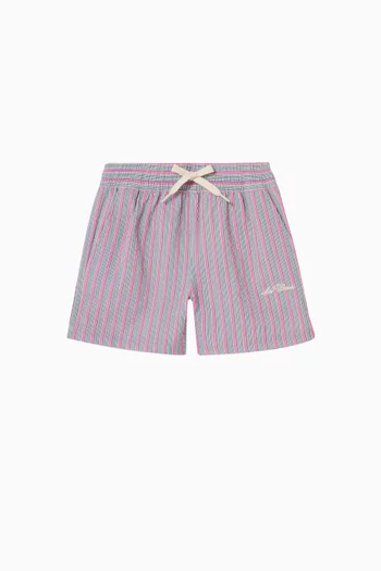 Stan Striped Swim Shorts in Seersucker
