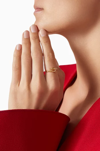 خاتم هويتا مرصع بالماس ذهب أصفر عيار 18