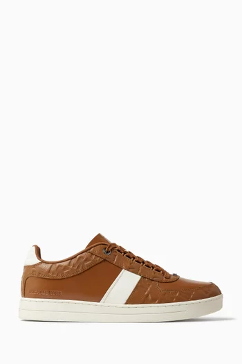 Brady Logo Embossed Sneakers in Leather