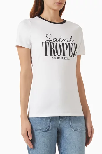 تي شيرت بطبعة St. Tropez قطن مطاطي