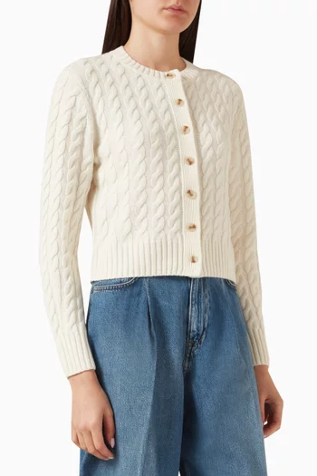 Cable-knit Cardigan in Merino Wool