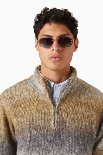 Rectangle Sunglasses in Metal