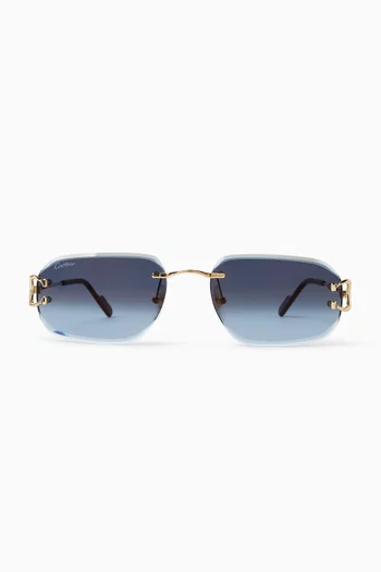 Rectangle Sunglasses in Metal