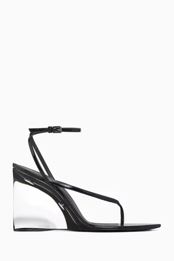 Invisible 90 Thong Sandals in Patent Calfskin