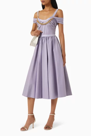 Jewel Chain Midi Dress in Cotton