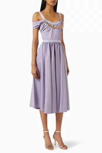 Jewel Chain Midi Dress in Cotton