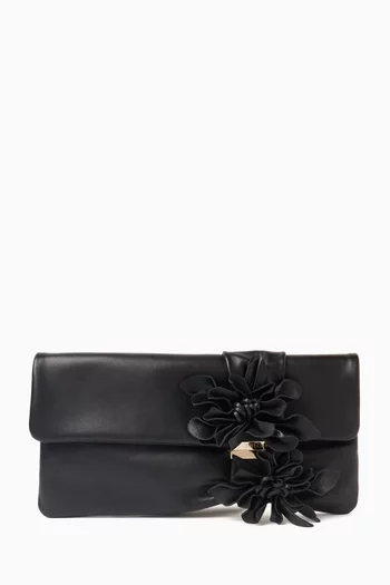 Zandra Crystal-embellished Clutch Bag in Patent Leather