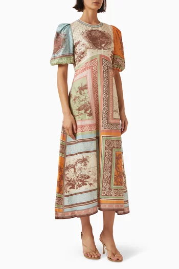 Alberta Printed Dress in Linen