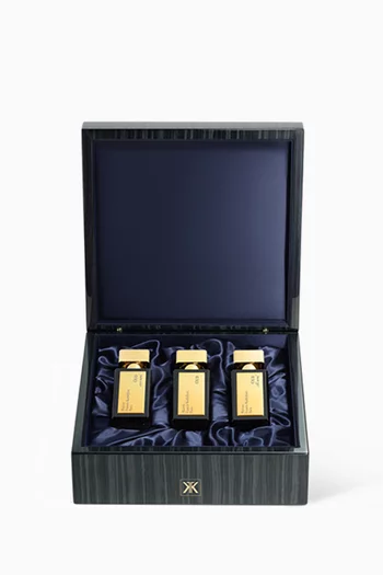 مجموعة عطور مركزة ثلاثية (علبة خشبية)