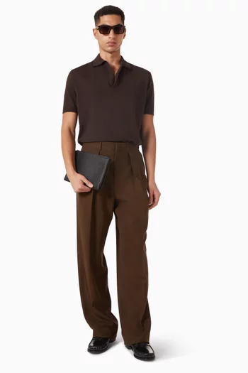 Collared Polo T-shirt in Silk-cotton