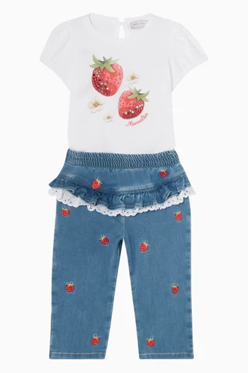 Strawberry-print T-shirt in Cotton