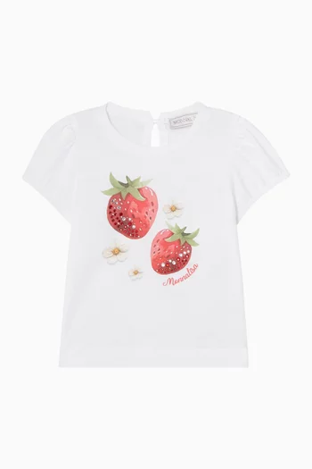 Strawberry-print T-shirt in Cotton