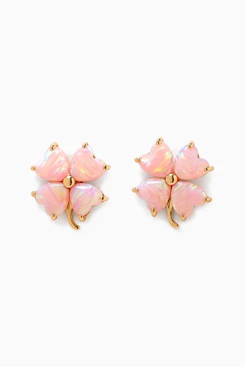 Oh Clover Stud Earrings in 18kt Gold