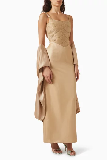 Woven Dress & Shawl Set