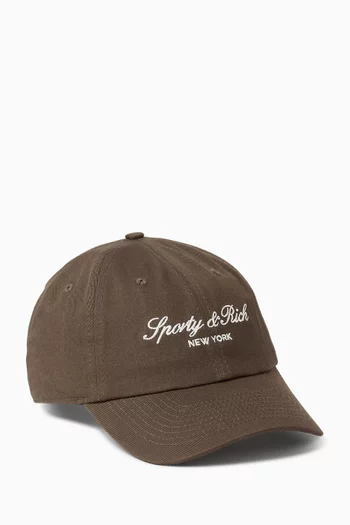 Vendome Script Hat in Cotton Twill