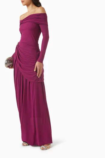 Kara Drape Off-shoulder Dress