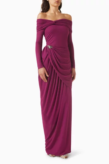 Kara Drape Off-shoulder Dress