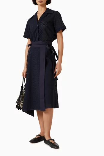 Broderie Anglaise Patchwork Skirt in Cotton