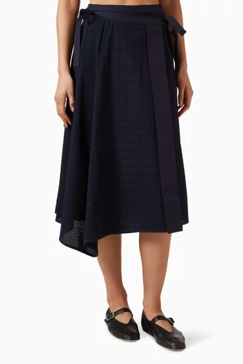 Broderie Anglaise Patchwork Skirt in Cotton