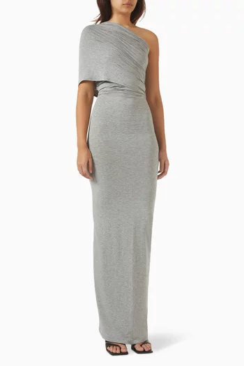 One-shoulder Twisted Wrap Dress