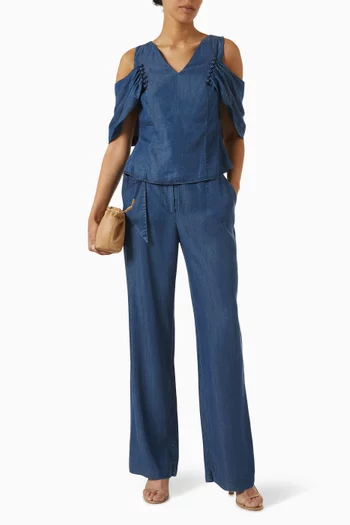 Flared Pants in Lyocell