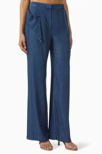 Flared Pants in Lyocell
