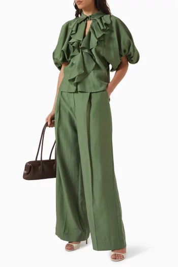 Straight Leg Pants in Tencel-blend