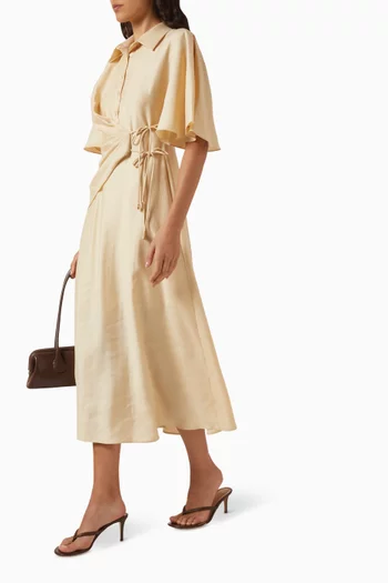 Draped Midi Dress in Tencel-blend