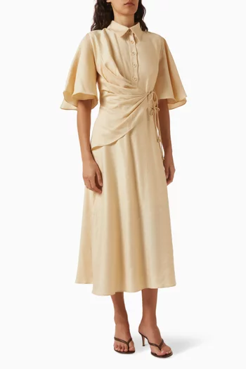 Draped Midi Dress in Tencel-blend