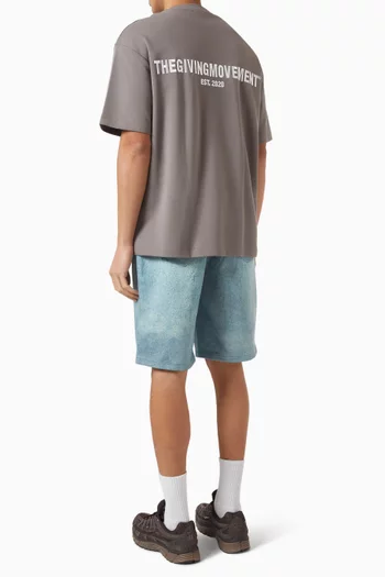 Relaxed Fit Embroidered T-shirt in Cotton Luxe