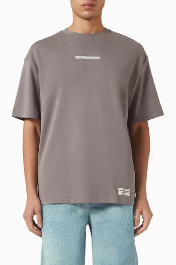 Relaxed Fit Embroidered T-shirt in Cotton Luxe
