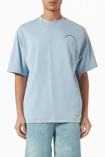 Relaxed Fit Curved Print T-shirt in Cotton Luxe