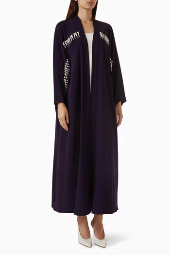 عباية مزينة باللؤلؤ كريب