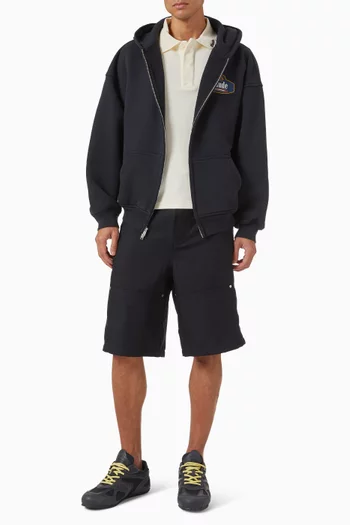Racing Crest Zip-up Hoodie in Cotton