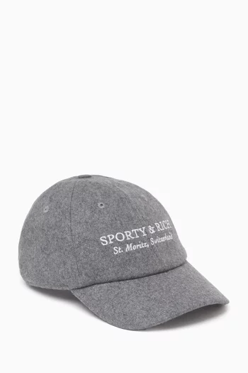 Signature Logo Baseball Cap in Wool
