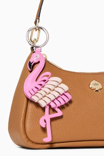 Flamingo Bag Charm in Leather