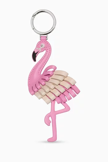 Flamingo Bag Charm in Leather