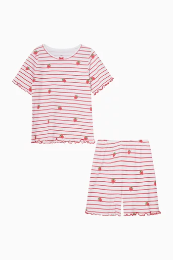 Raspberry Stripe Summer Pyjama Set