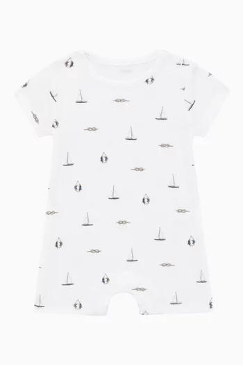 Nautical Romper in Bamboo & Cotton