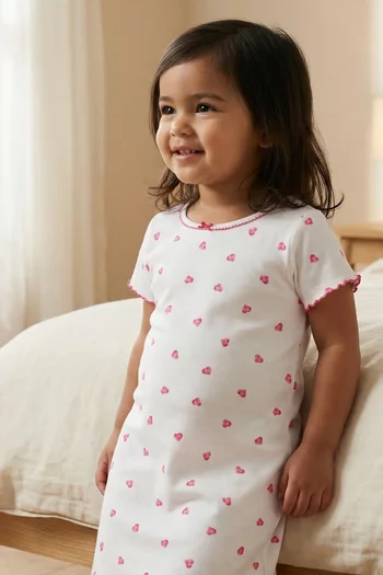 Heart Print Night Dress