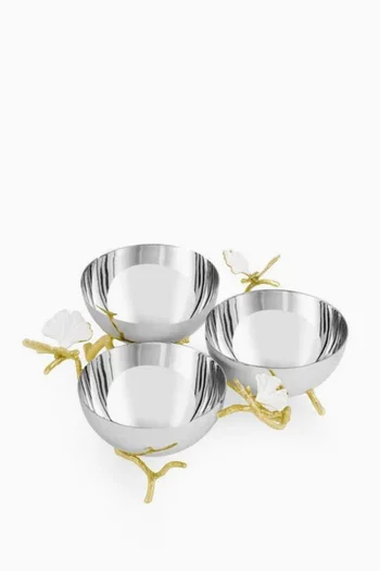 Butterfly Ginkgo Triple Bowl