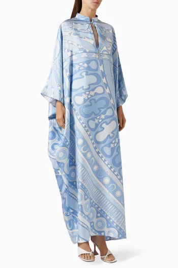 Soleil-print Kaftan in Silk Twill