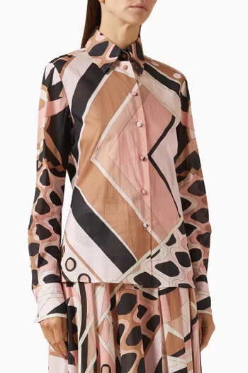 Vivara-print Shirt in Cotton Muslin