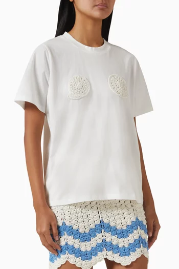 Sand Crochet T-shirt in Cotton