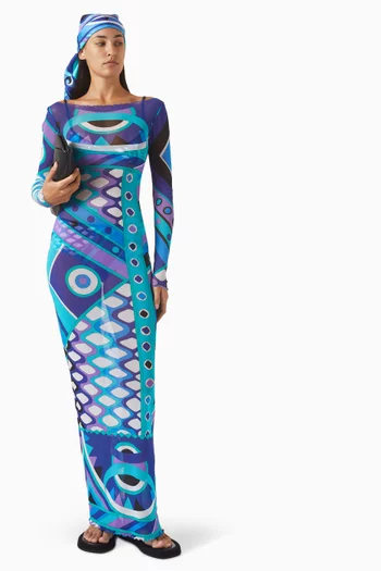 Printed Dress in Tulle