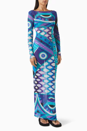 Printed Dress in Tulle